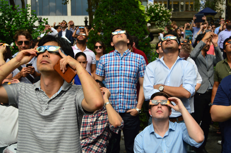 People watching Total Eclipse